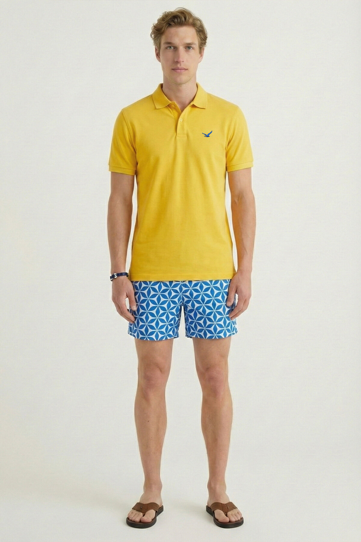 Sarı %100 Pamuk Polo Tişört - 5