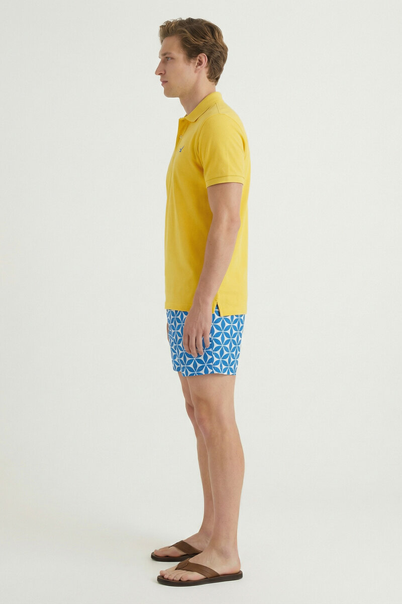 Sarı %100 Pamuk Polo Tişört - 4