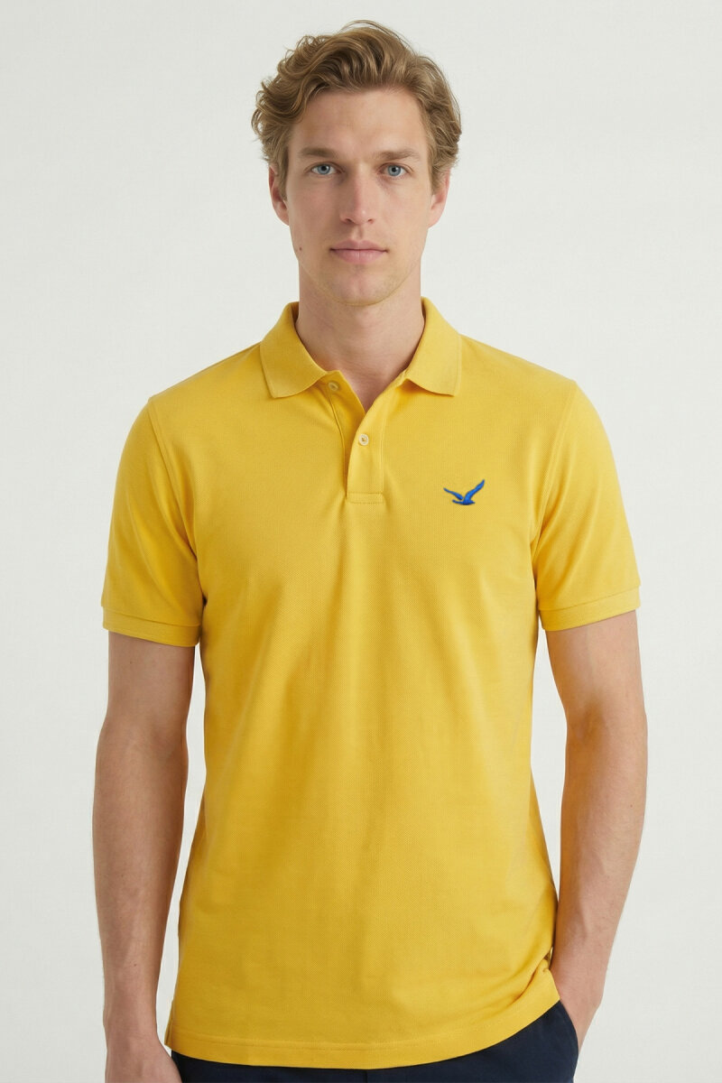 Yellow 100% Cotton Polo T-shirt