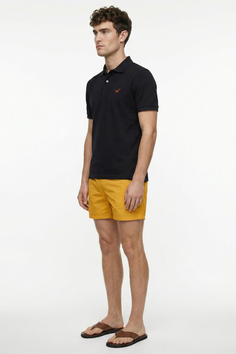 Siyah %100 Pamuk Polo Tişört - 4