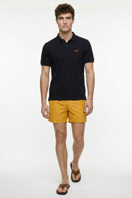 Siyah %100 Pamuk Polo Tişört - 2