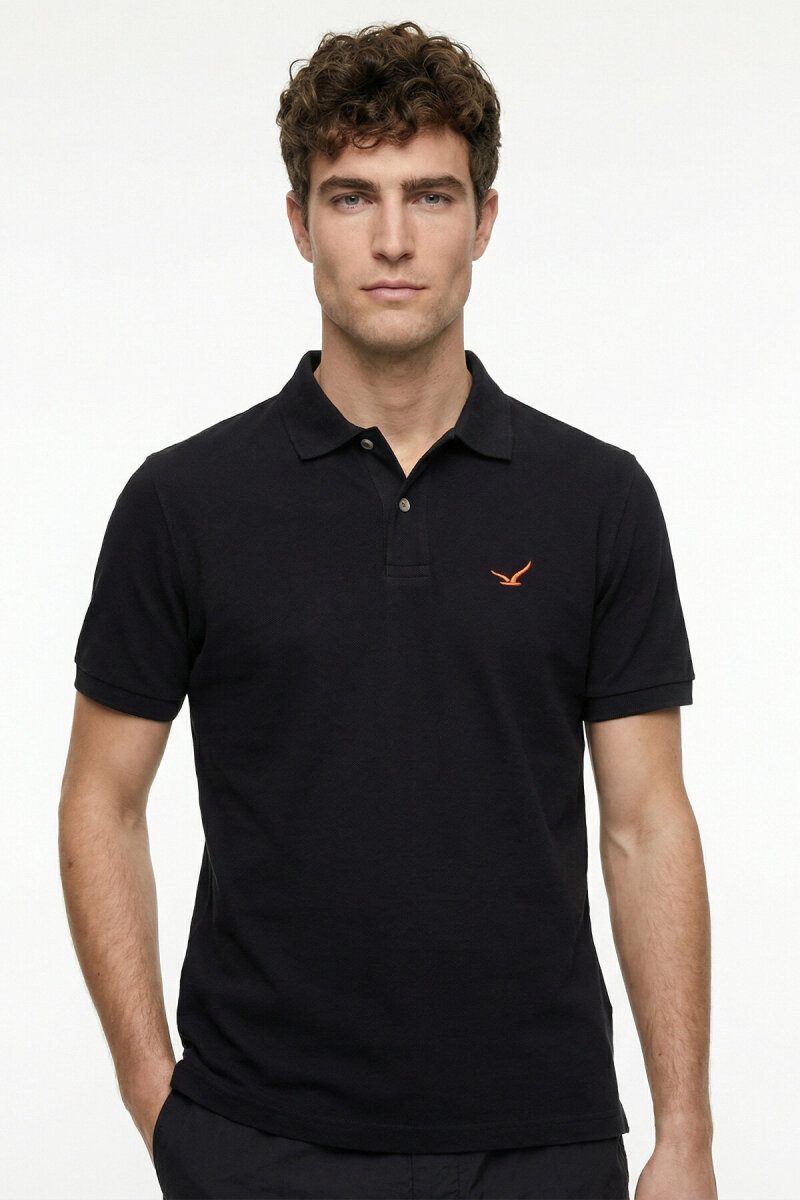 Siyah %100 Pamuk Polo Tişört