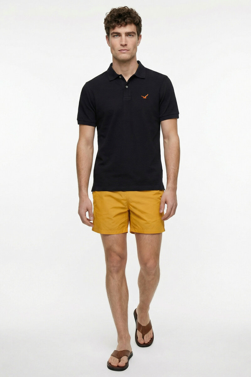 Siyah %100 Pamuk Polo Tişört (1)