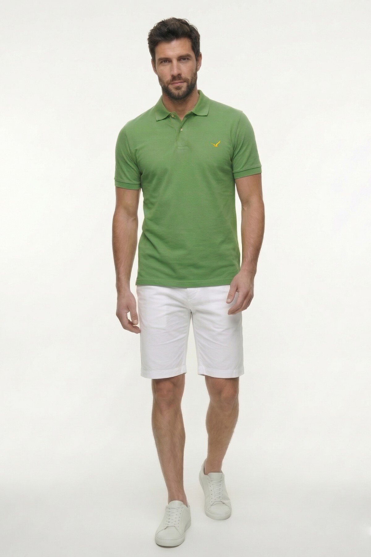 Su Yeşili %100 Pamuk Polo Tişört - 2