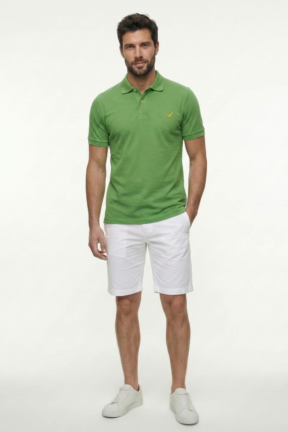 Su Yeşili %100 Pamuk Polo Tişört - 5