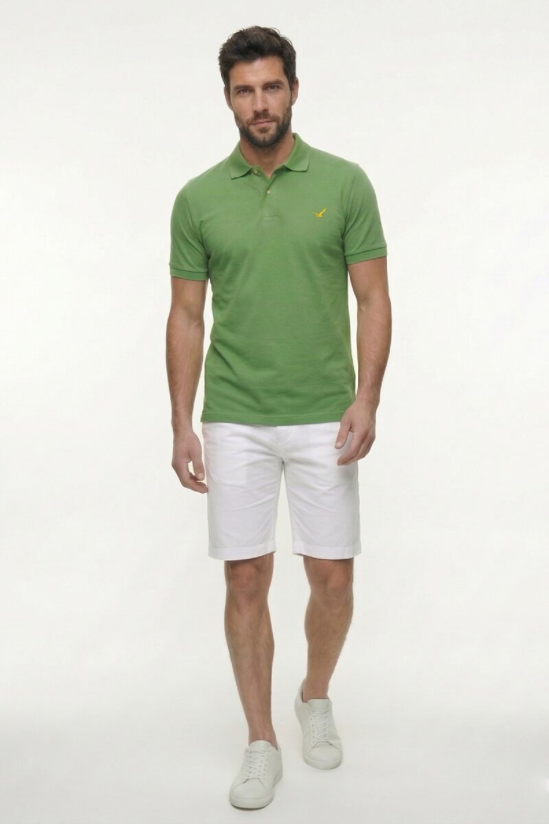 Su Yeşili %100 Pamuk Polo Tişört - 2