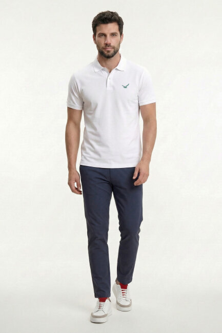 White 100% Cotton Polo T-shirt - 2