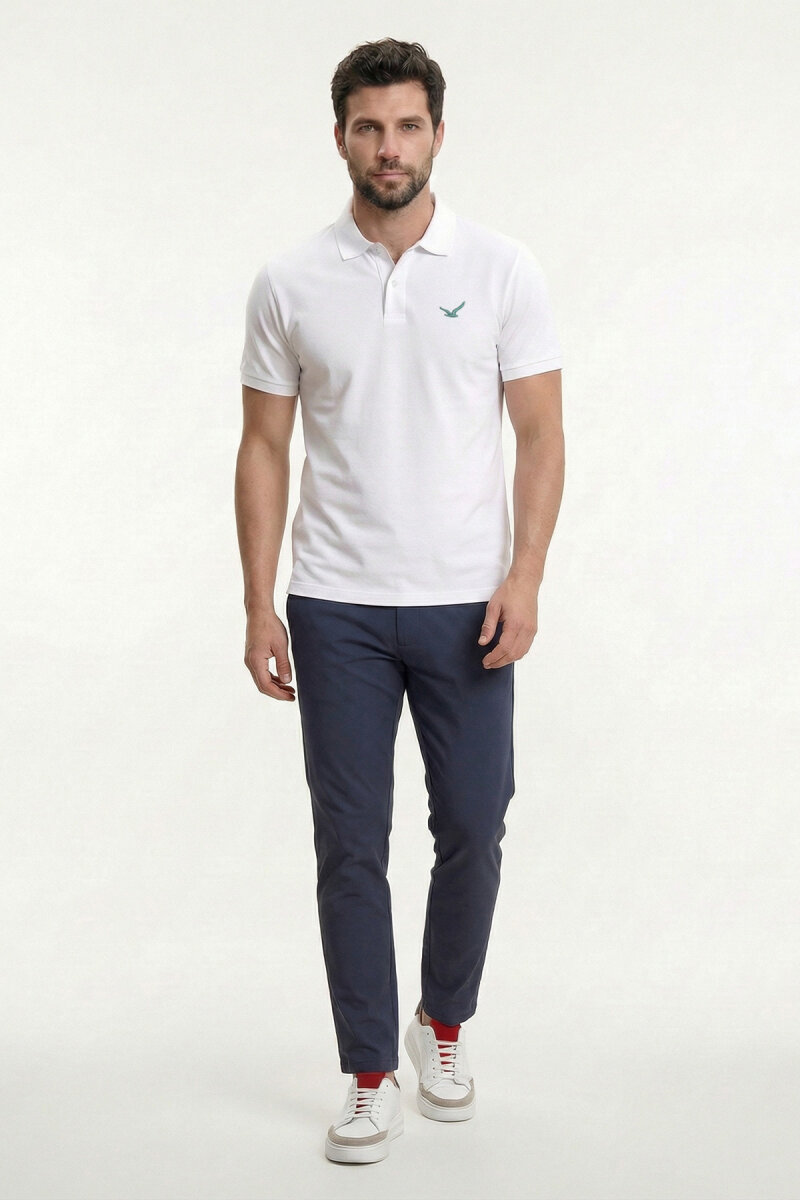White 100% Cotton Polo T-shirt - 2
