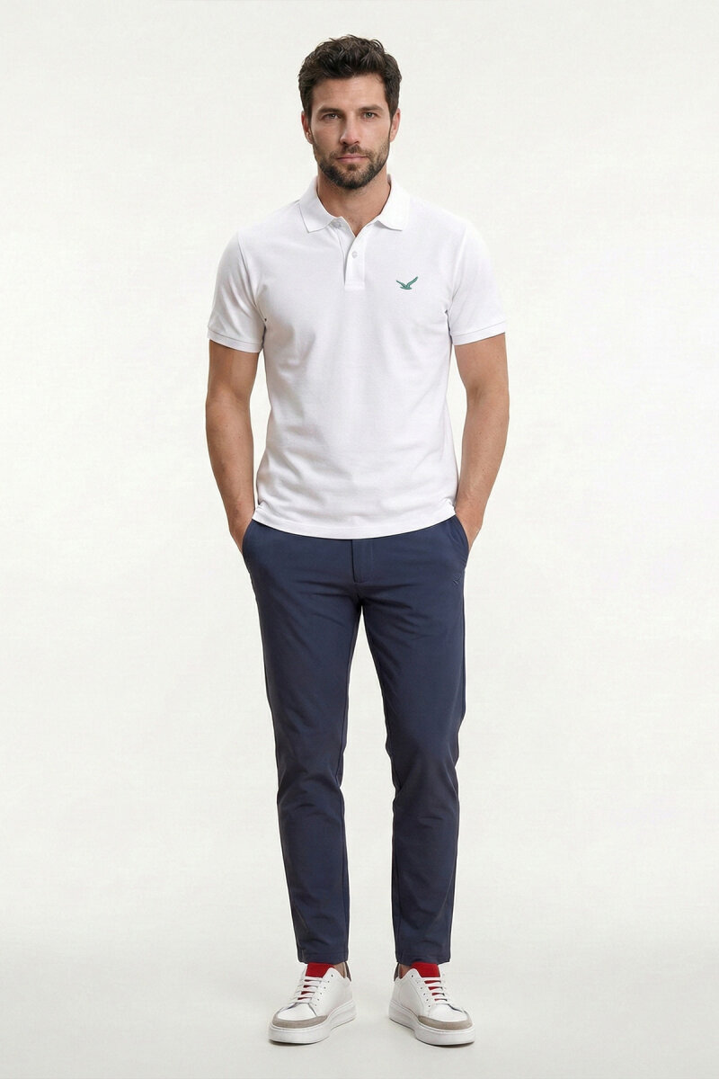 White 100% Cotton Polo T-shirt - 5