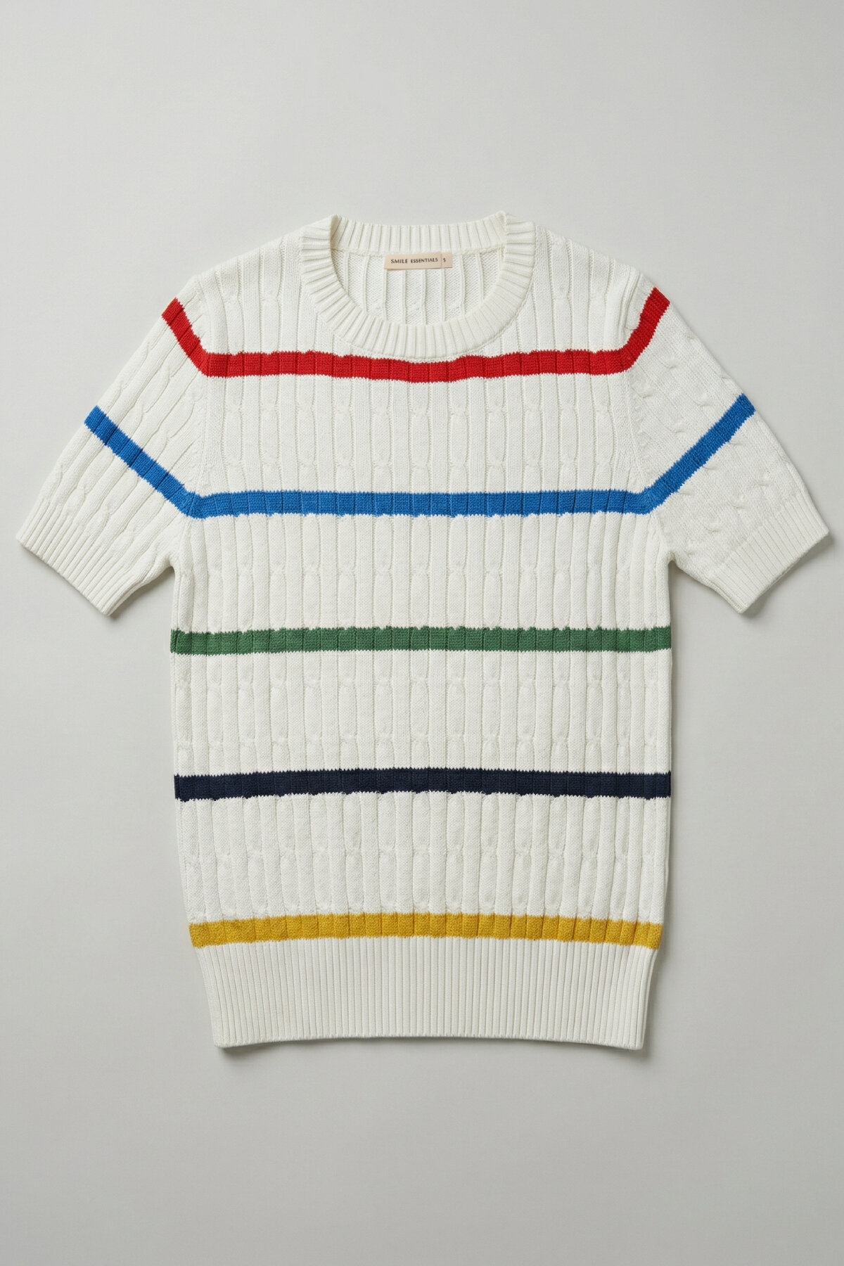 Beyaz %100 Pamuk Triko Kazak - 2