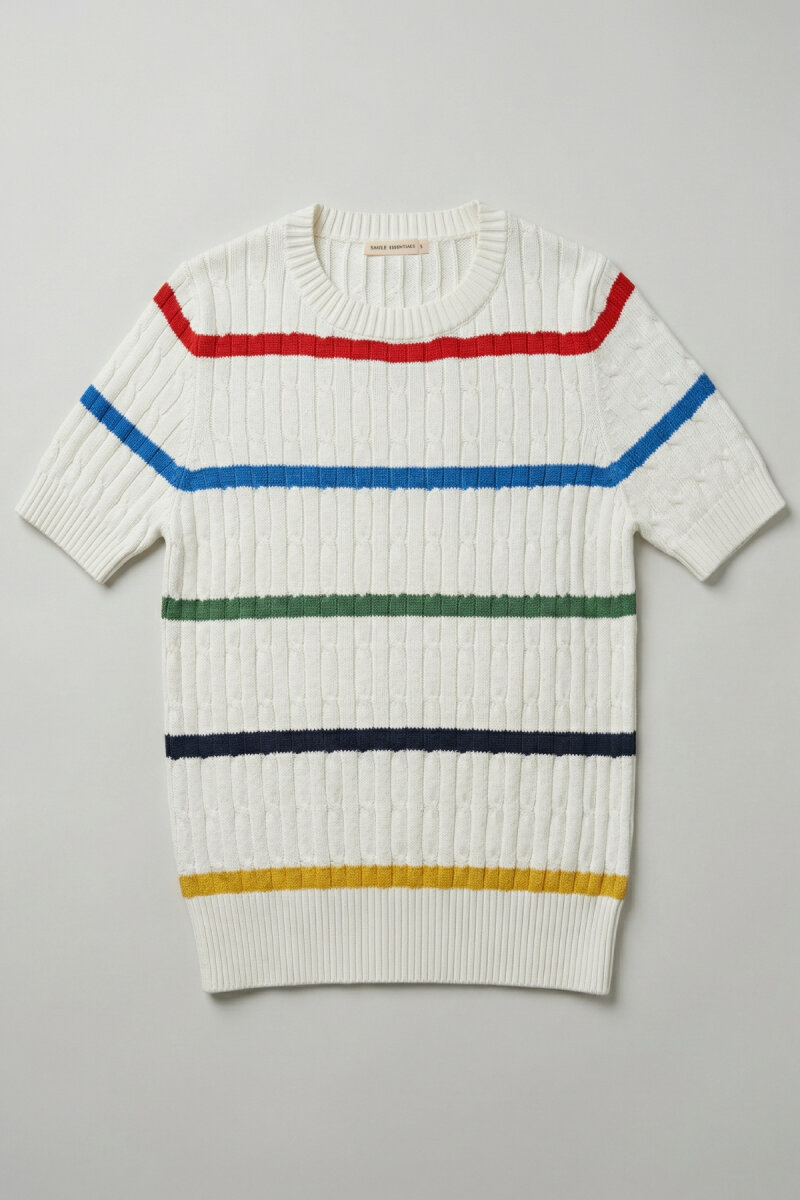 Beyaz %100 Pamuk Triko Kazak - 2