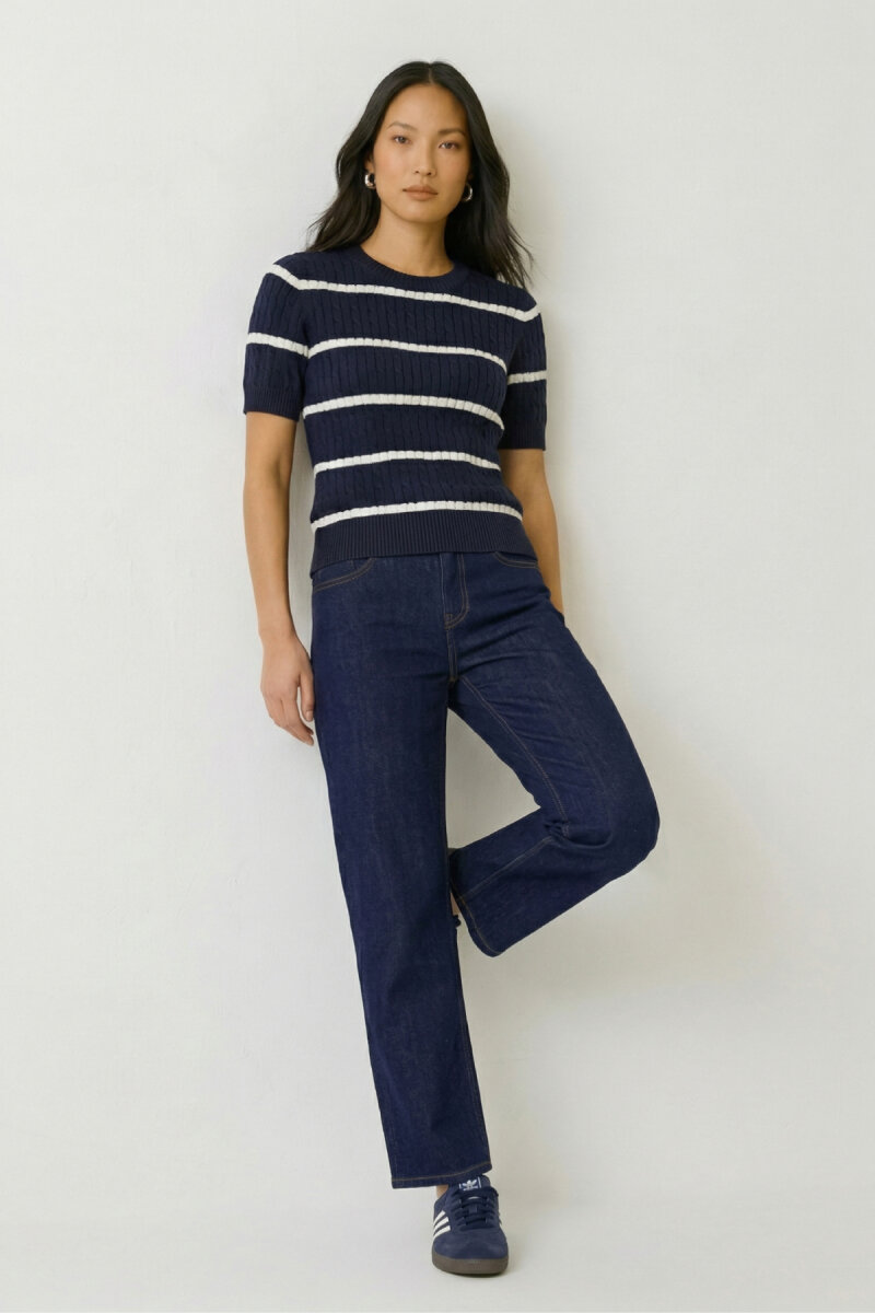 Lacivert %100 Pamuk Triko Kazak - 2