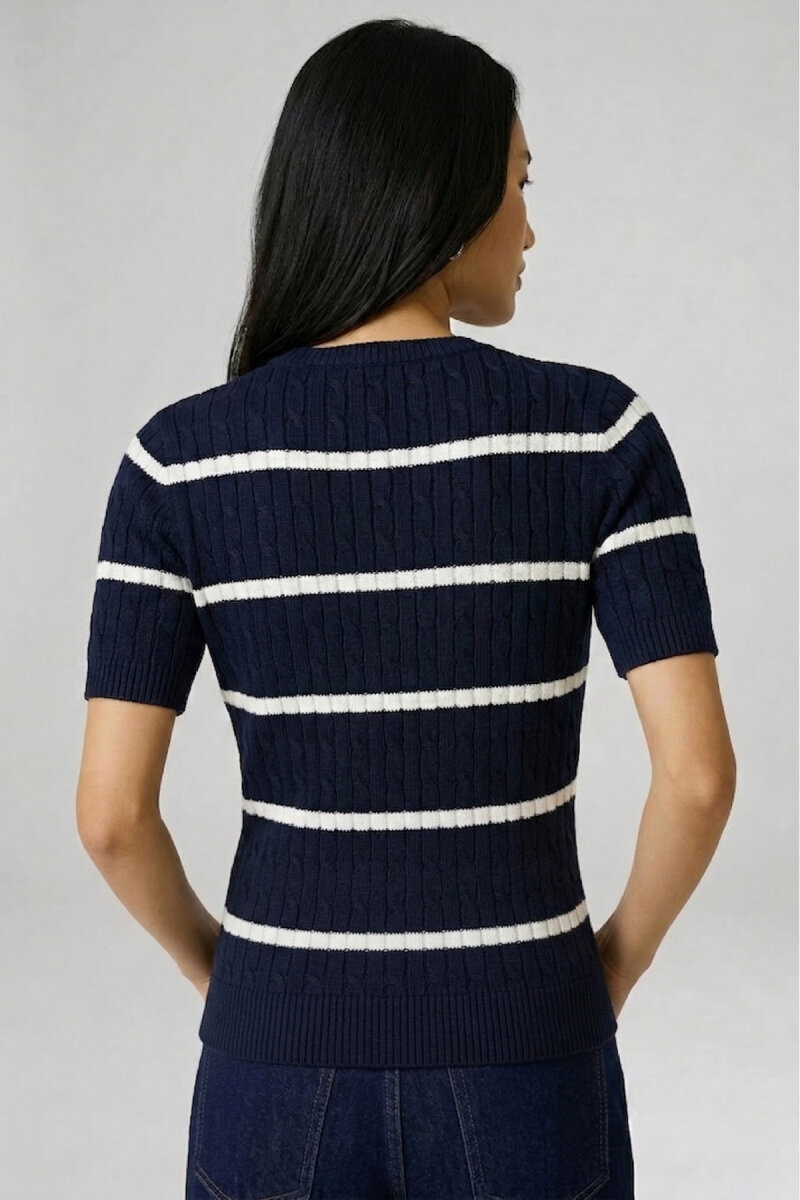 Lacivert %100 Pamuk Triko Kazak - 5