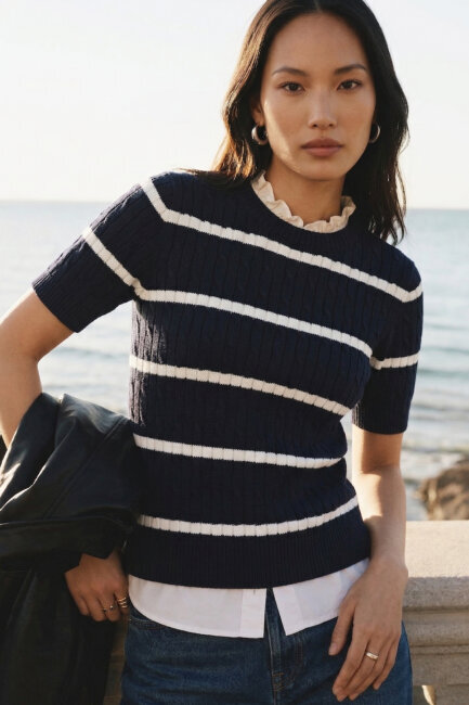 Lacivert %100 Pamuk Triko Kazak - 6