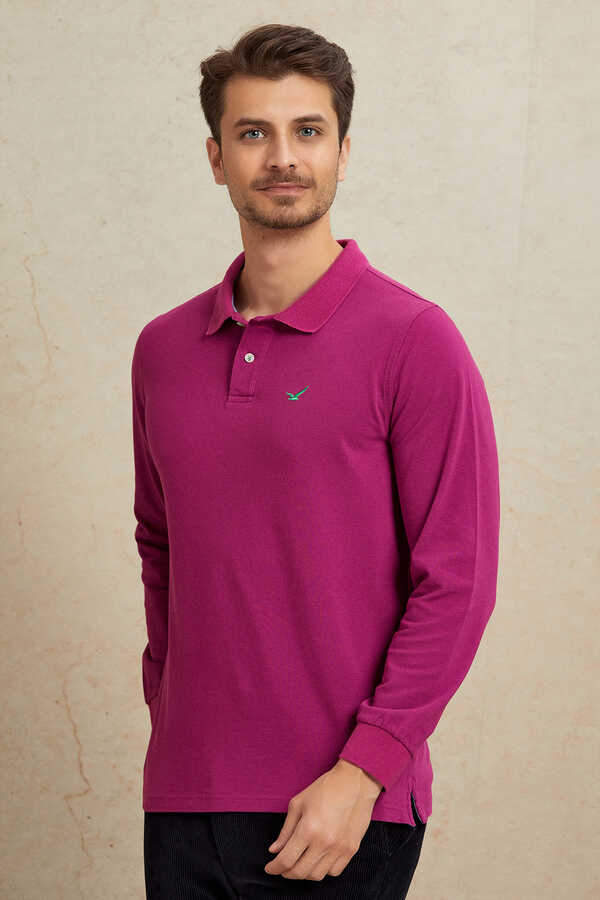 Pink 100% Cotton Polo Sweatshirt