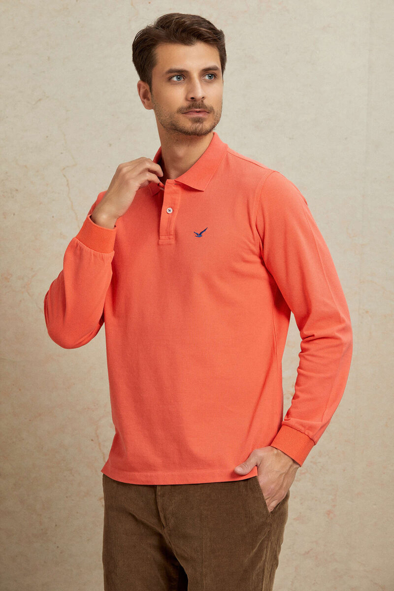 Coral 100% Cotton Polo Sweatshirt - 6