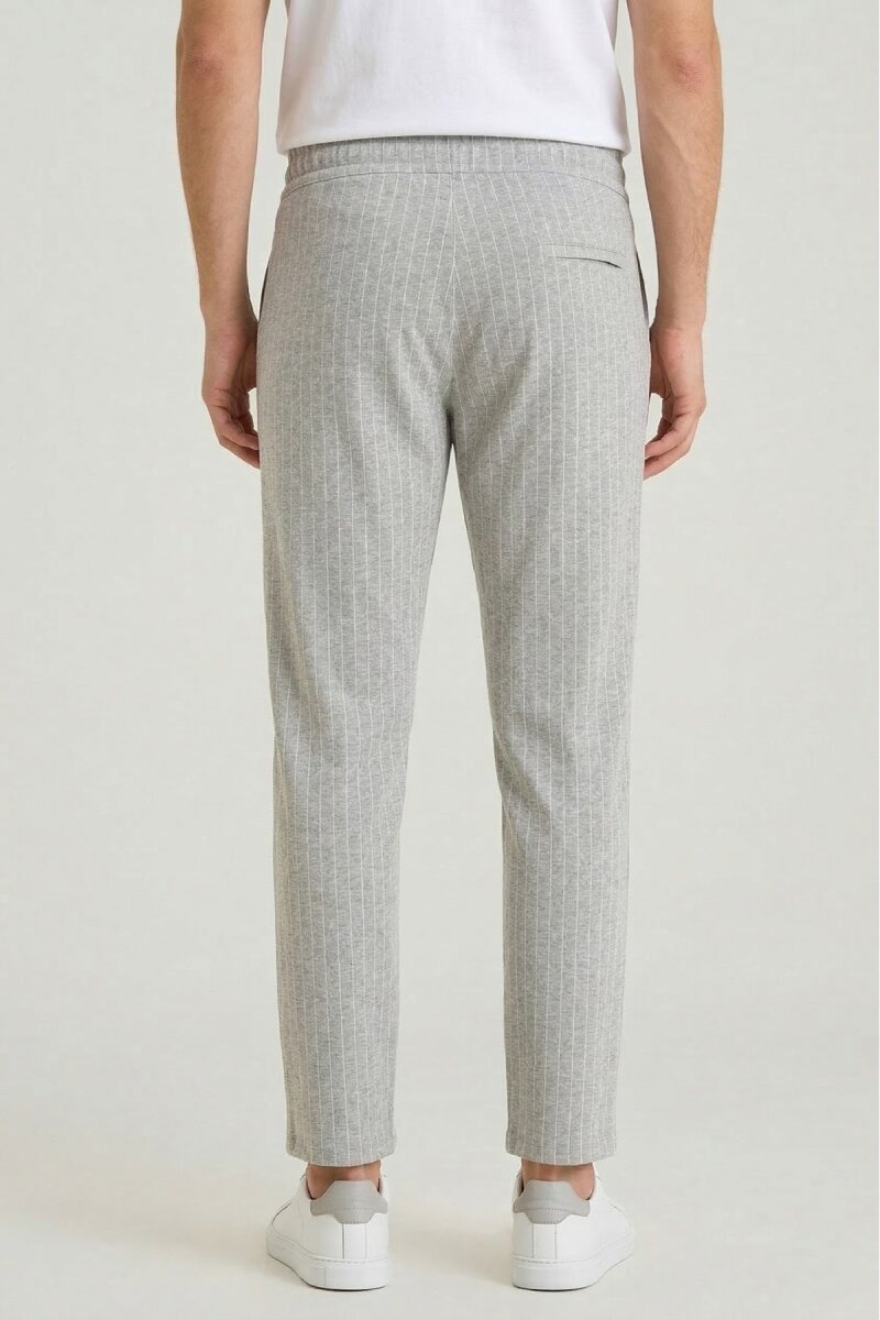 Gri Çzigili Sweat Pantolon - 4