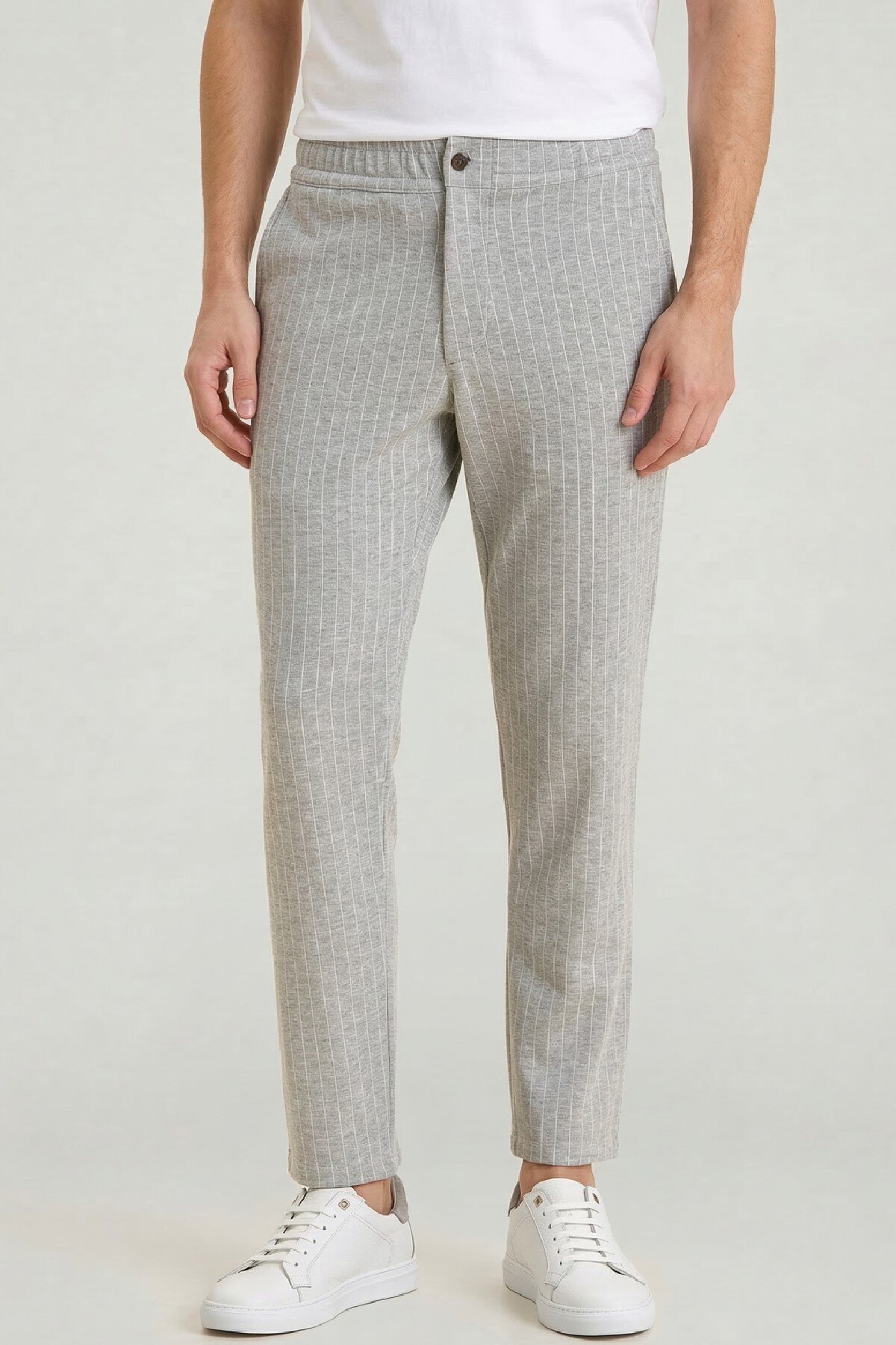 Gri Çzigili Sweat Pantolon - 1