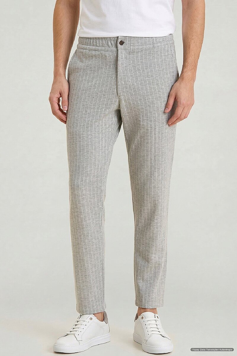 Gri Çzigili Sweat Pantolon