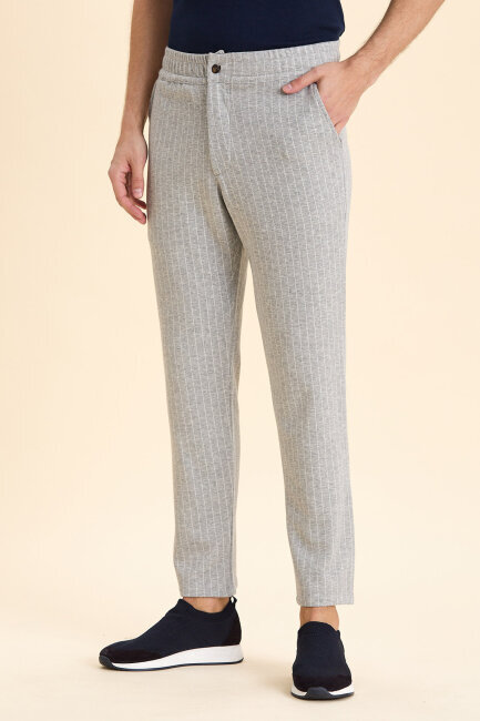 Gri Çzigili Sweat Pantolon - 3