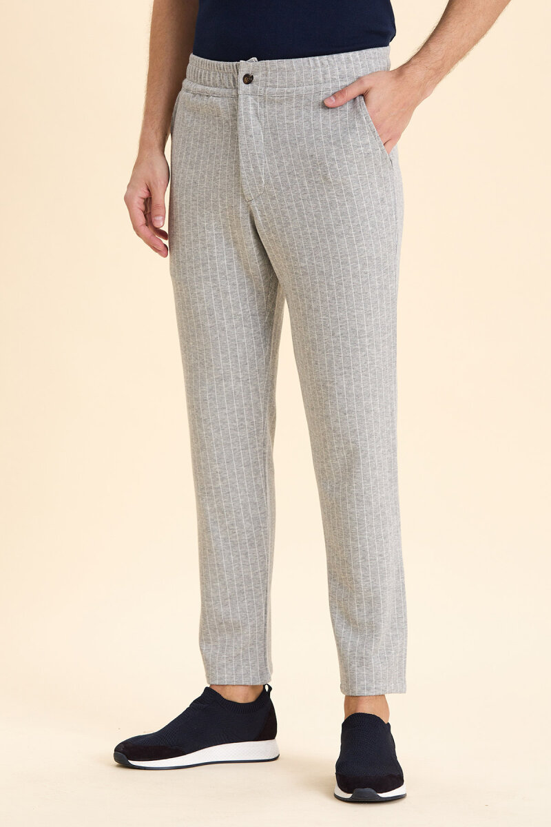 Gri Çzigili Sweat Pantolon - 3