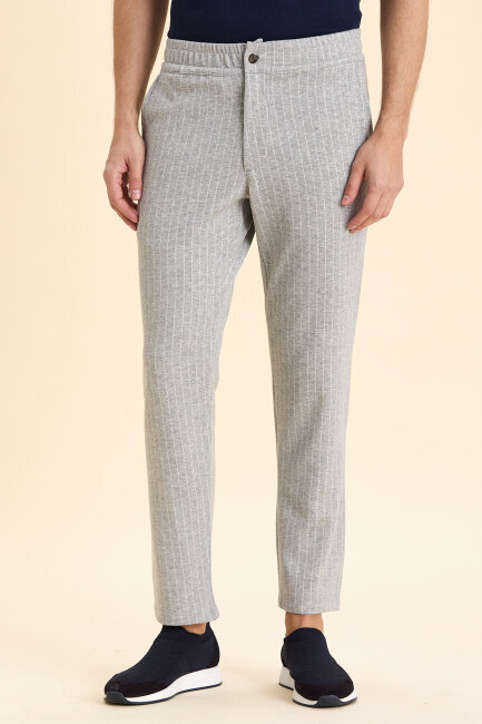 Gri Çzigili Sweat Pantolon - 4