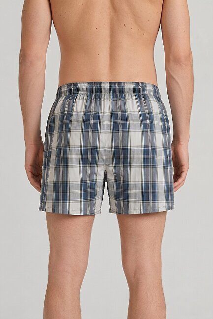Mavi %100 Pamuk Boxer - 4