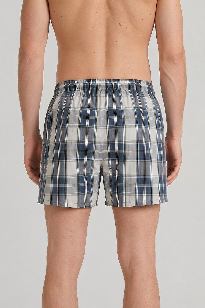 Mavi %100 Pamuk Boxer - 4
