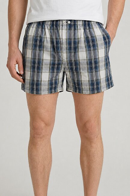 Mavi %100 Pamuk Boxer - 3