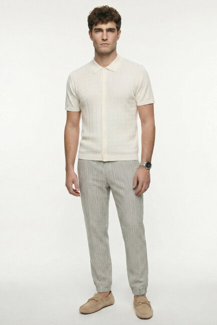 Off-White 100% Cotton Polo Knit - 2