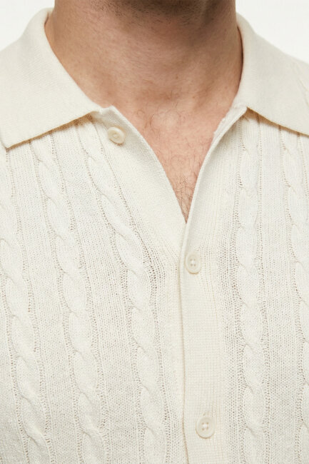 Off-White 100% Cotton Polo Knit - 4