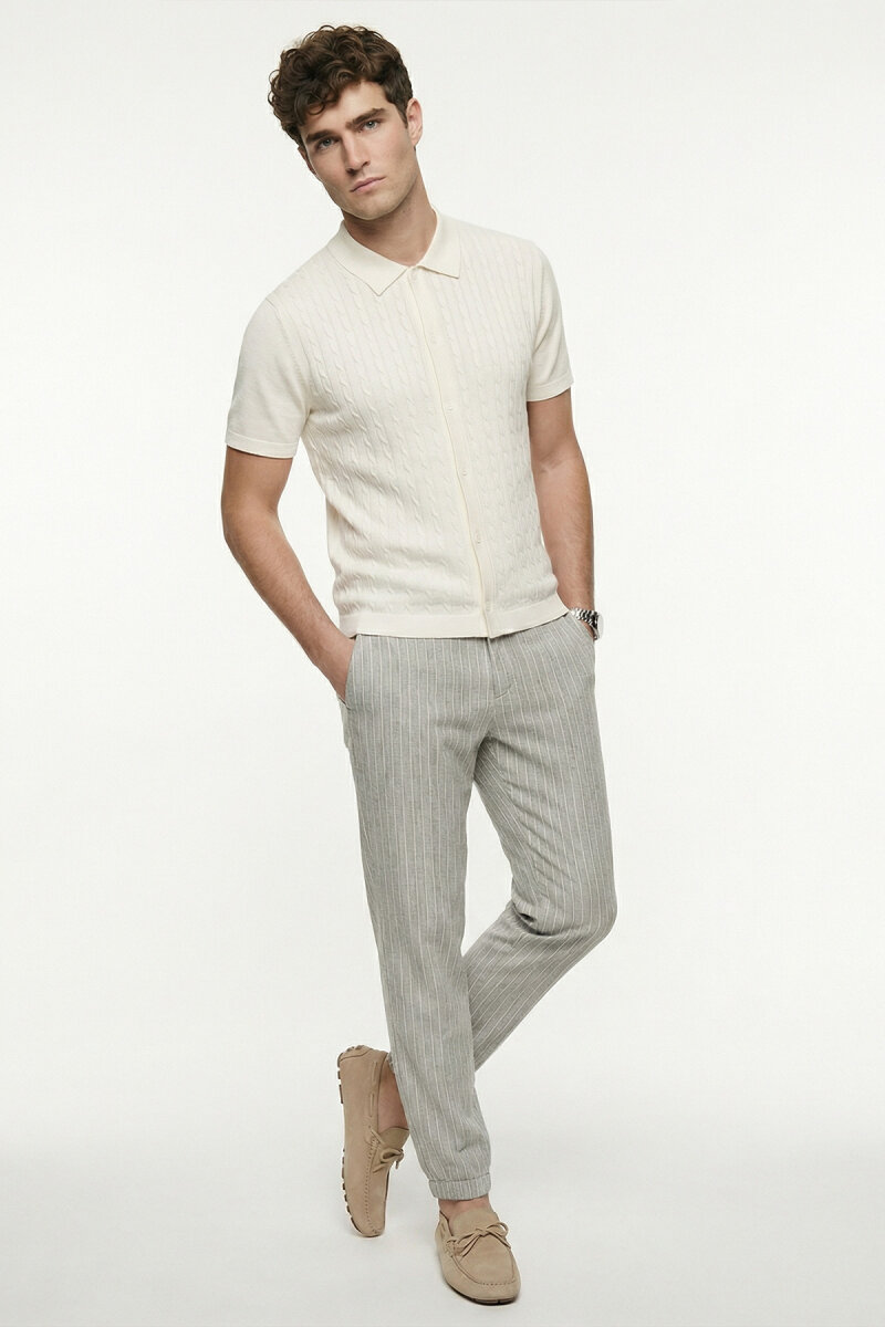 Off-White 100% Cotton Polo Knit - 5