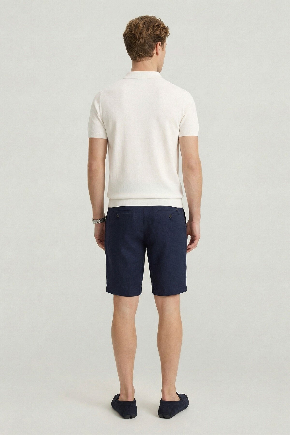 Kırık Beyaz %100 Pamuk Polo Tişört - 6