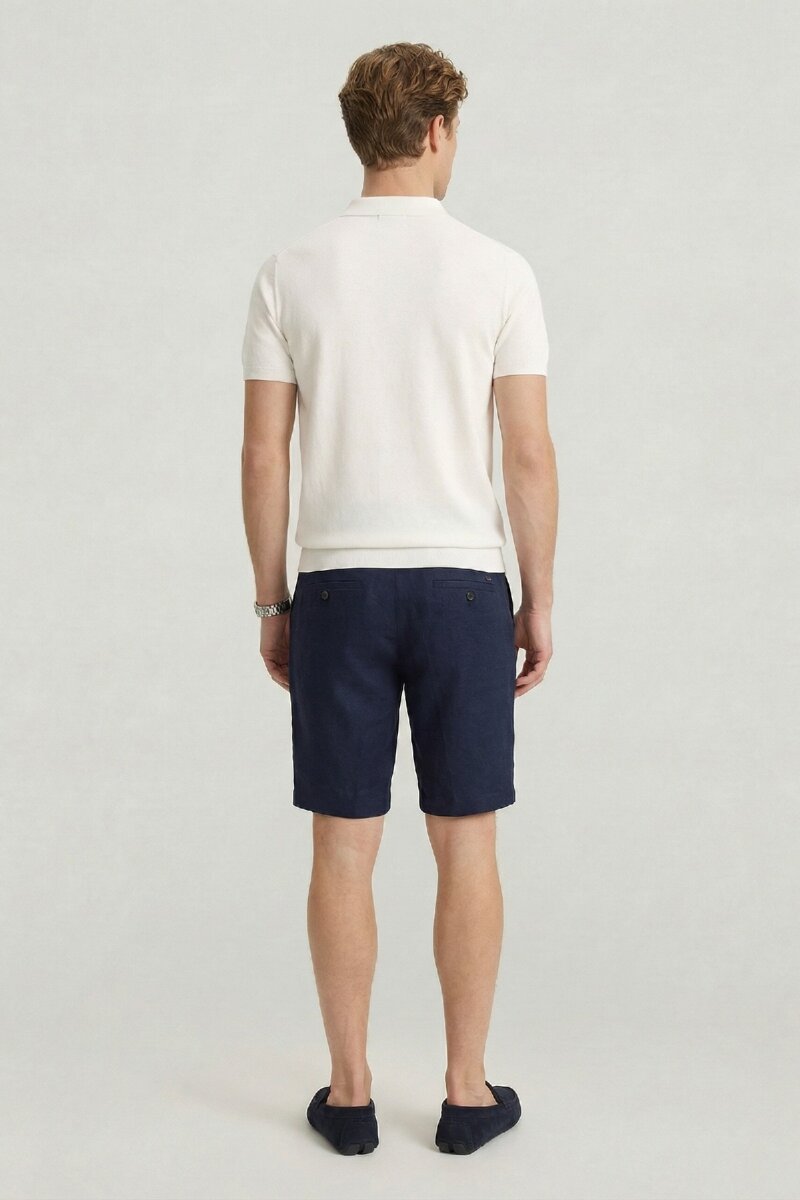 Kırık Beyaz %100 Pamuk Polo Tişört - 6