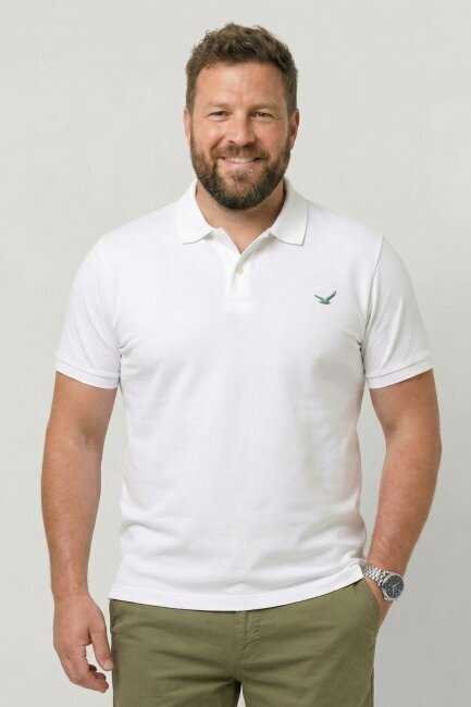 White Plus Size Polo T-Shirt - 1