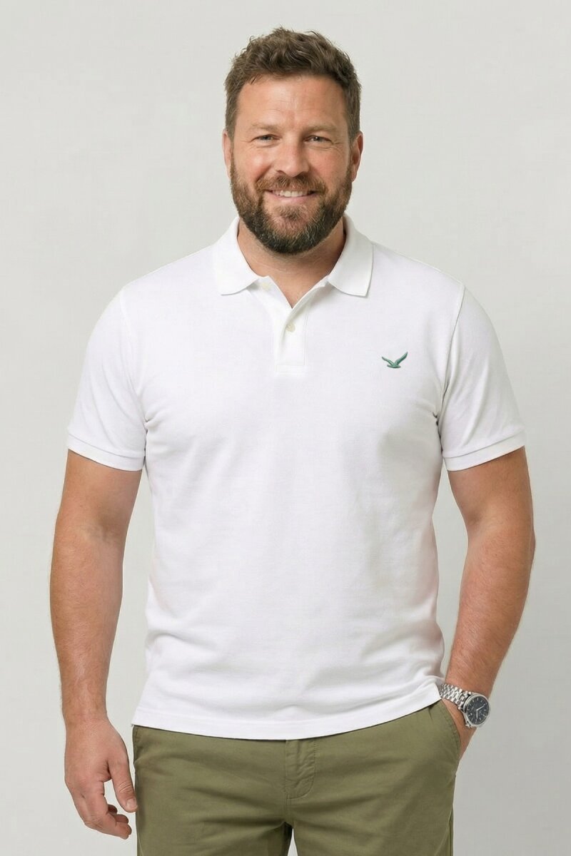 White Plus Size Polo T-Shirt - 1