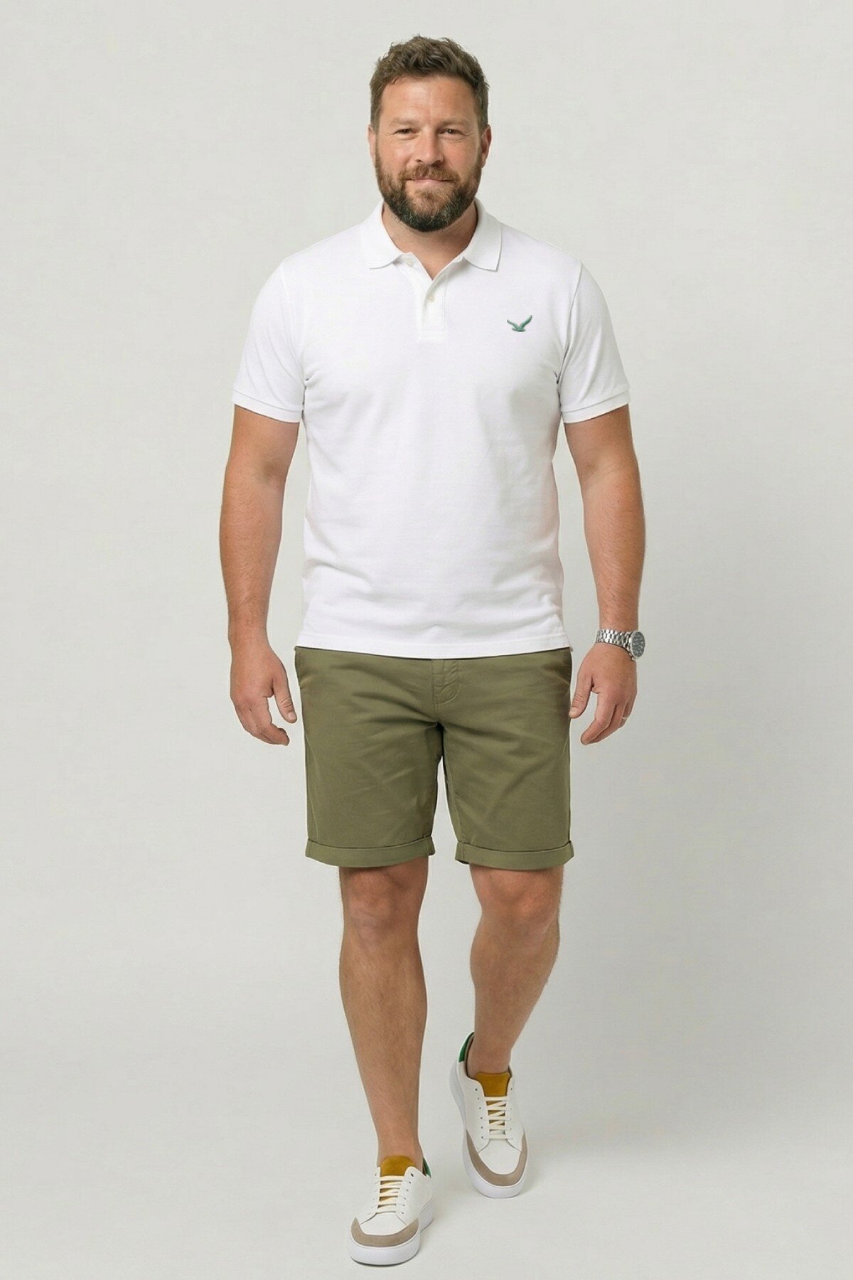 White Plus Size Polo T-Shirt - 2