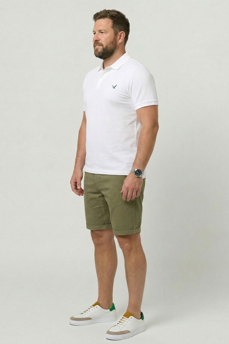 White Plus Size Polo T-Shirt - 4