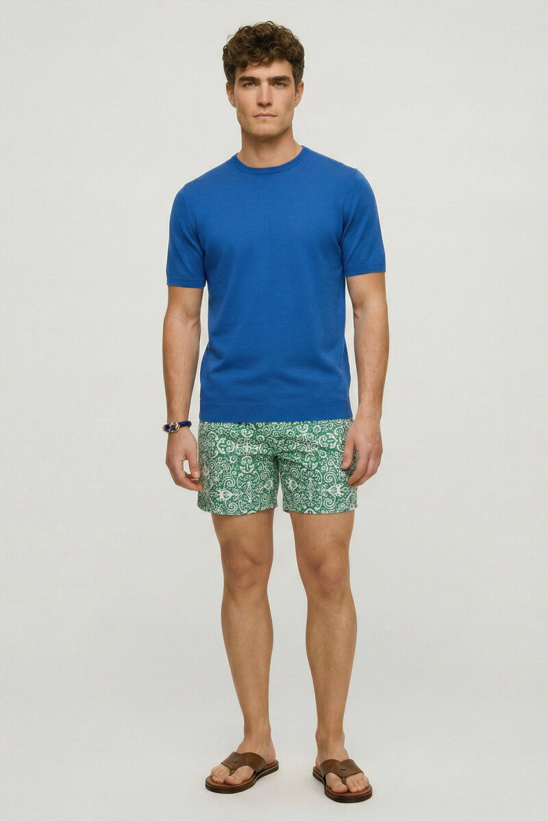 Sax %100 Pamuk Bisiklet Yaka Triko Tişört (1)