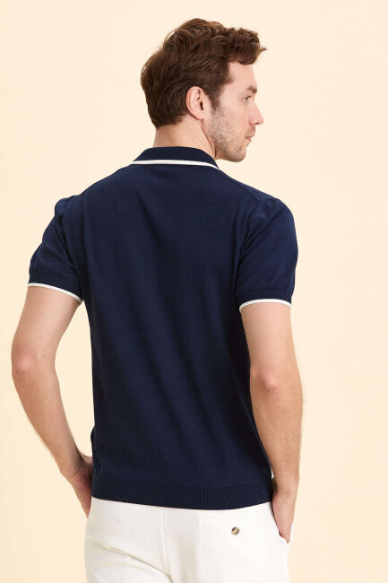 Lacivert %100 Pamuk Polo Tişört - 6