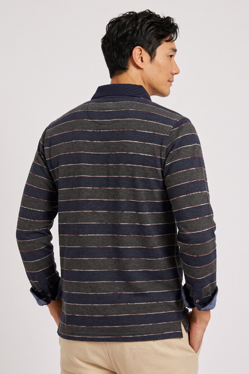 Denim 100% Cotton Polo Sweatshirt - 4