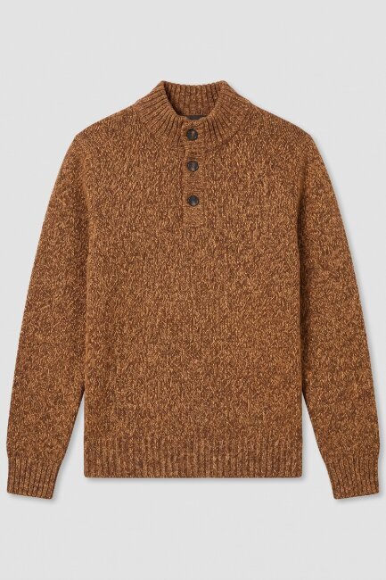 Brown 100% Cotton Buttoned Sweater