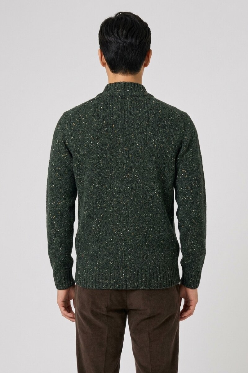 Green 100% Cotton Buttoned Sweater - 4