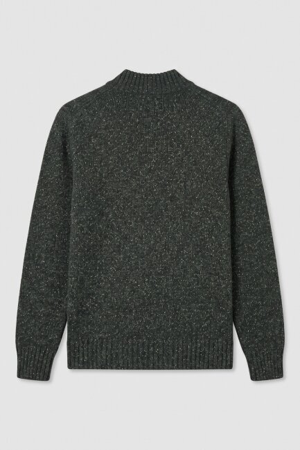 Green 100% Cotton Buttoned Sweater - 5