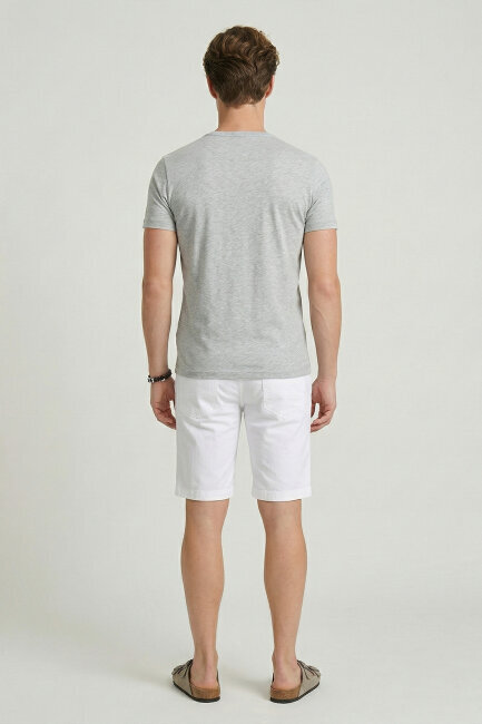 Grey Melange 100% Cotton Printed T-shirt - 6