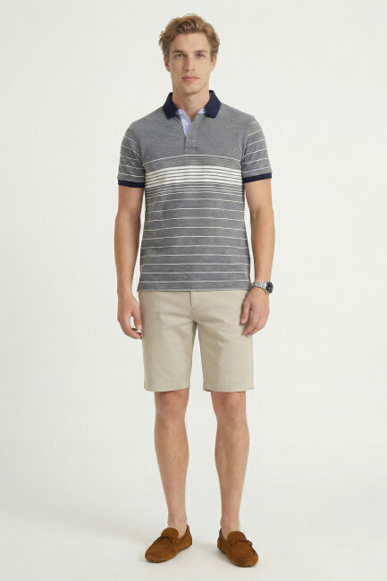 Grey 100% Cotton Polo T-shirt - 2