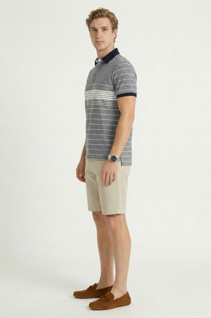 Grey 100% Cotton Polo T-shirt - 4