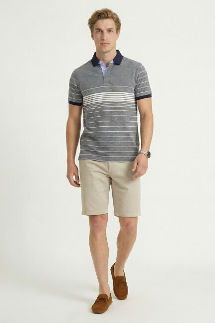 Grey 100% Cotton Polo T-shirt - 5