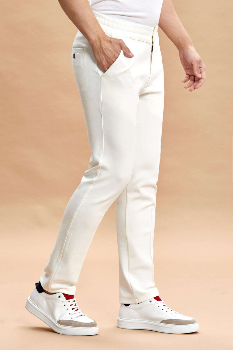 Off-White Cotton Sweatshirt Pants - 4