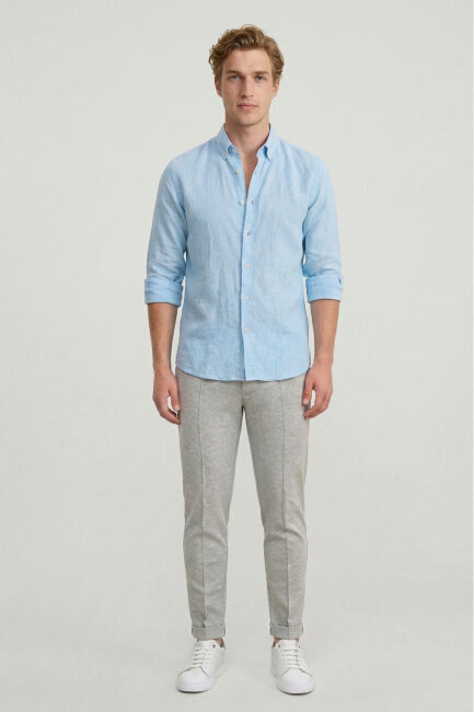 Grey Melange Cotton Sweatshirt Pants - 2